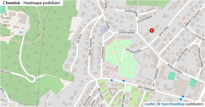 Chmelná - mapa podnikání