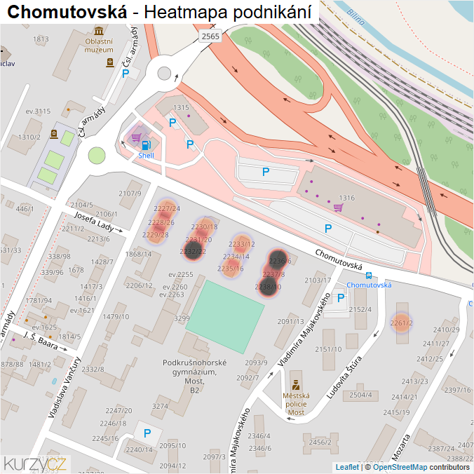 Mapa Chomutovská - Firmy v ulici.