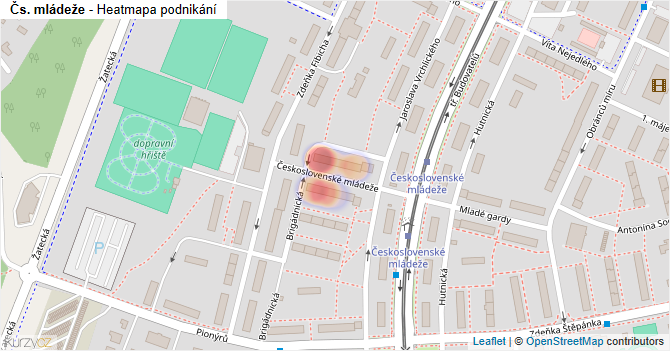 Čs. mládeže - mapa podnikání