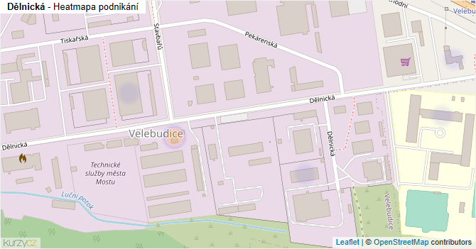 Dělnická - mapa podnikání
