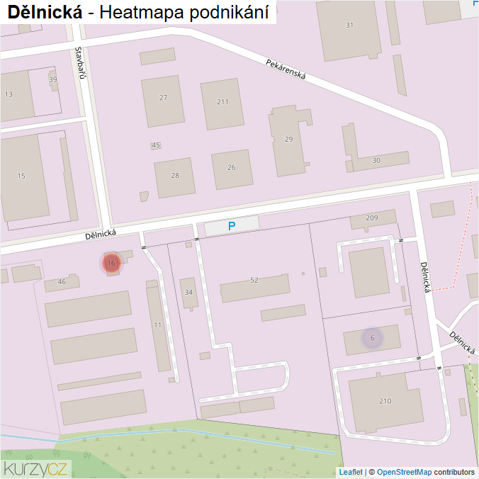 Mapa Dělnická - Firmy v ulici.