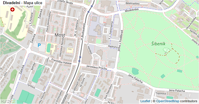 Divadelní - mapa ulice