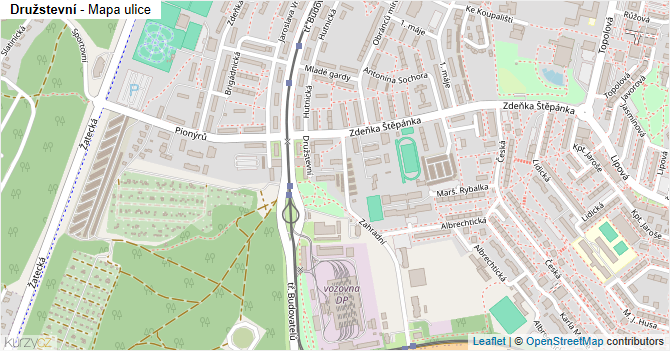 Družstevní - mapa ulice