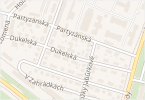 Dukelská v obci Most - mapa ulice