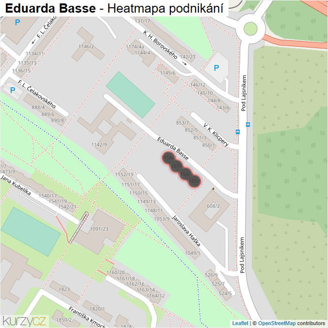 Mapa Eduarda Basse - Firmy v ulici.