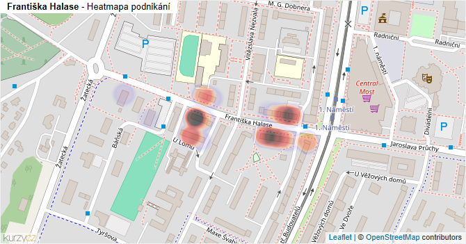 Františka Halase - mapa podnikání
