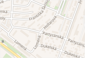 Hollarova v obci Most - mapa ulice