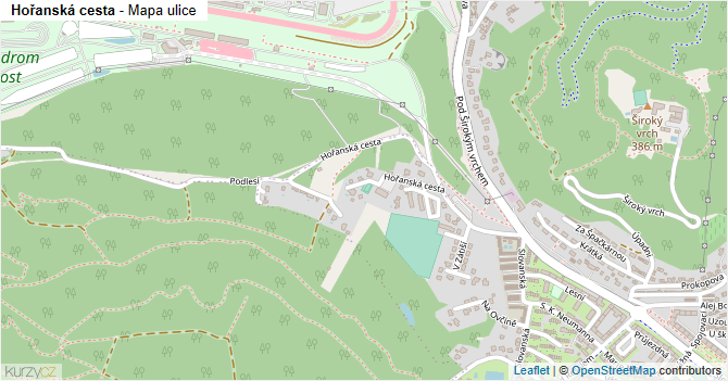 Hořanská cesta - mapa ulice