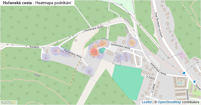 Hořanská cesta - mapa podnikání