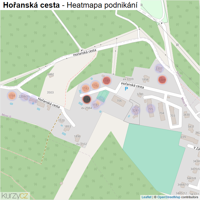 Mapa Hořanská cesta - Firmy v ulici.
