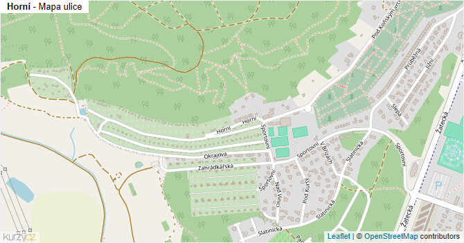Horní - mapa ulice