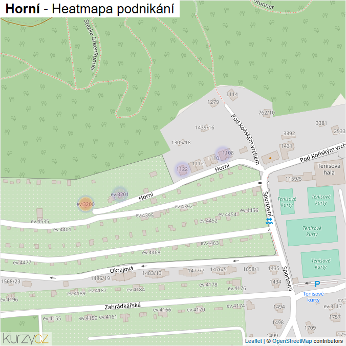 Mapa Horní - Firmy v ulici.
