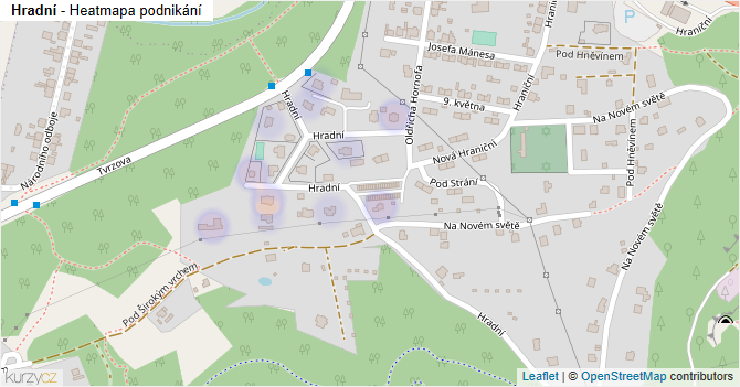 Hradní - mapa podnikání