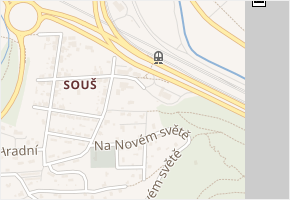 Hraniční v obci Most - mapa ulice