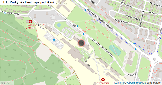 J. E. Purkyně - mapa podnikání