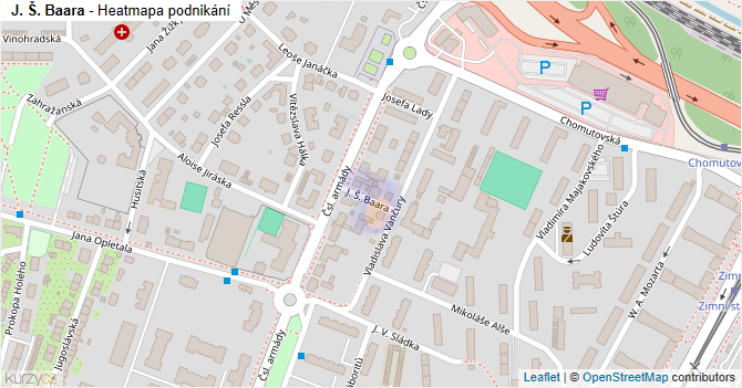 J. Š. Baara - mapa podnikání