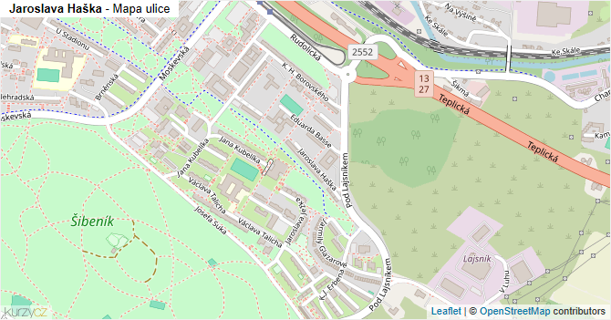 Jaroslava Haška - mapa ulice