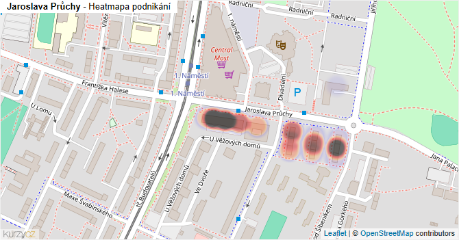 Jaroslava Průchy - mapa podnikání