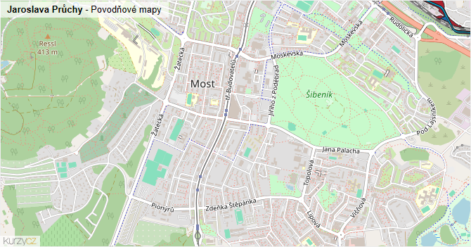 Jaroslava Průchy - záplavové mapy stoleté vody