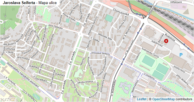Jaroslava Seiferta - mapa ulice