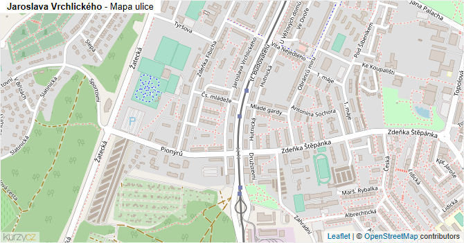Jaroslava Vrchlického - mapa ulice