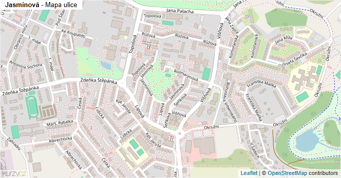 Jasmínová - mapa ulice