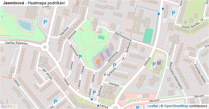 Jasmínová - mapa podnikání