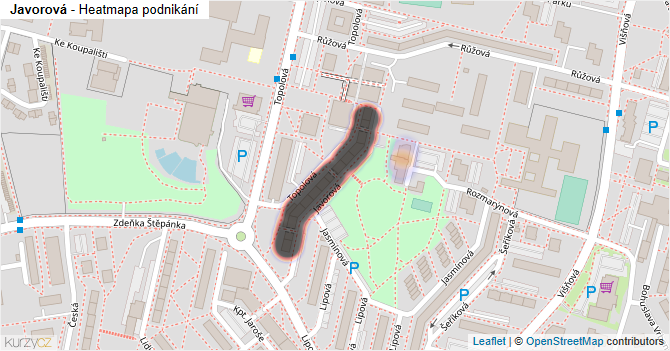Javorová - mapa podnikání