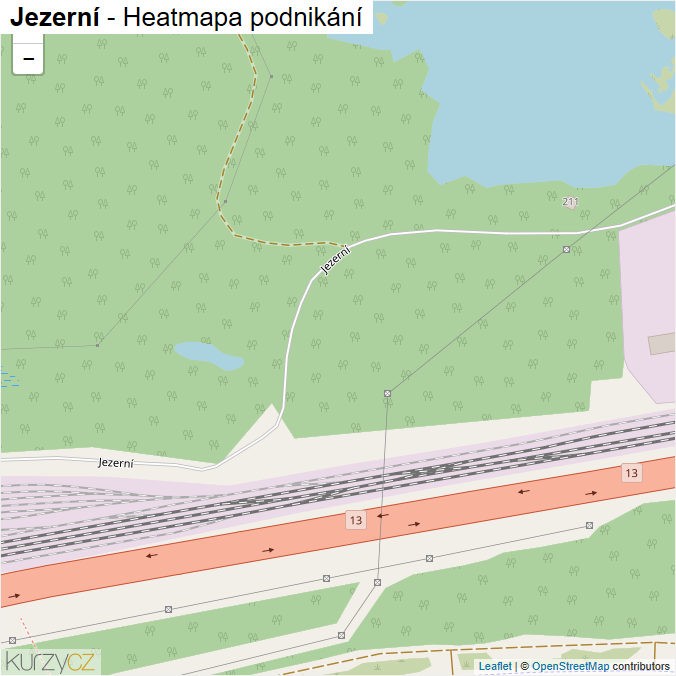 Mapa Jezerní - Firmy v ulici.