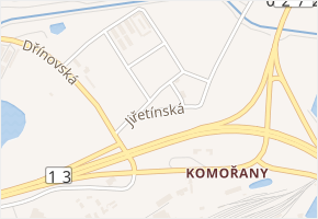 Jiřetínská v obci Most - mapa ulice