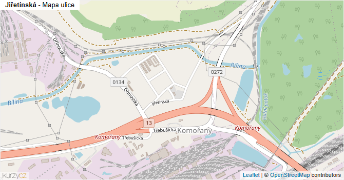 Jiřetínská - mapa ulice