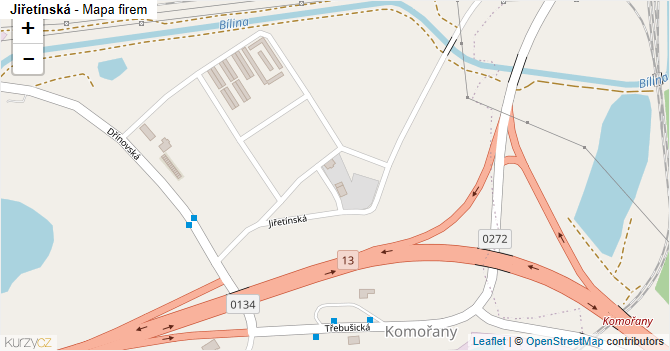 Jiřetínská - mapa firem