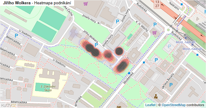 Jiřího Wolkera - mapa podnikání
