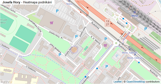 Josefa Hory - mapa podnikání