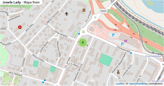 Josefa Lady - mapa firem