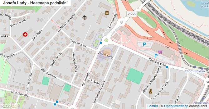 Josefa Lady - mapa podnikání