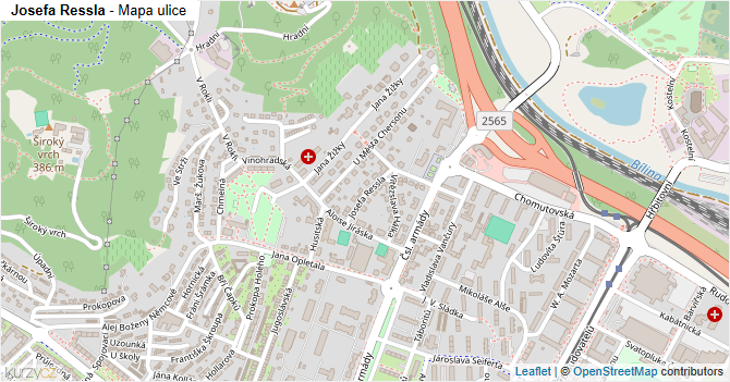 Josefa Ressla - mapa ulice