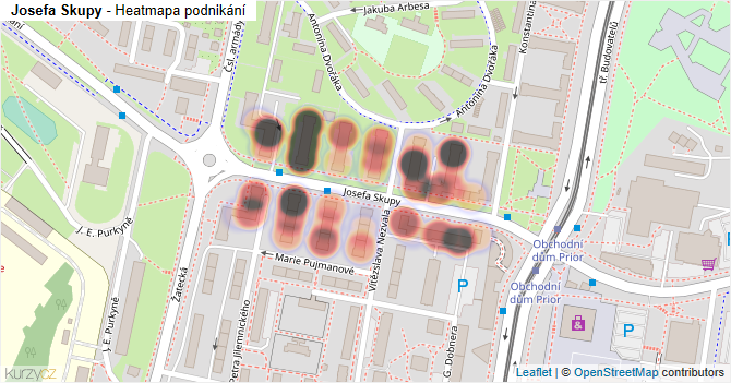 Josefa Skupy - mapa podnikání