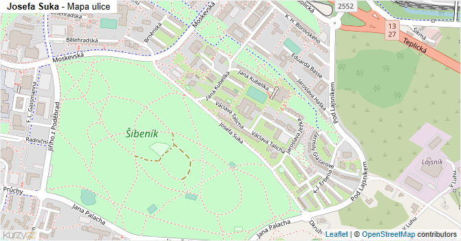 Josefa Suka - mapa ulice