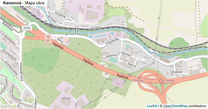 Kamenná - mapa ulice