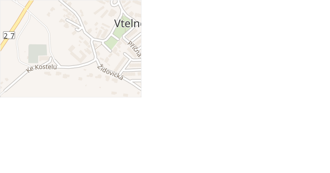Ke Kostelu v obci Most - mapa ulice