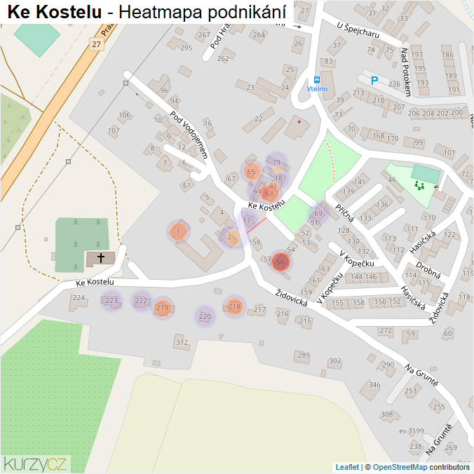 Mapa Ke Kostelu - Firmy v ulici.