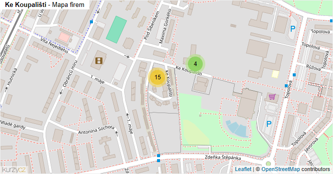 Ke Koupališti - mapa firem