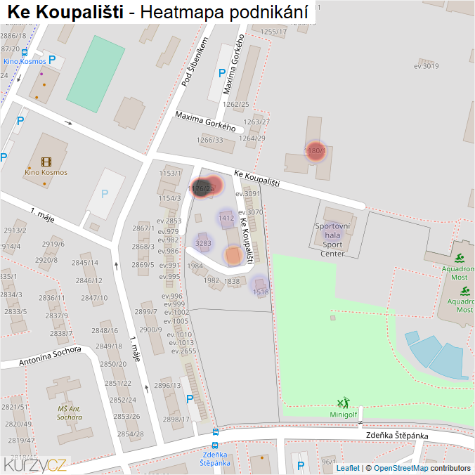 Mapa Ke Koupališti - Firmy v ulici.