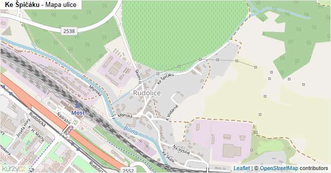 Ke Špičáku - mapa ulice