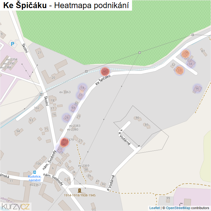 Mapa Ke Špičáku - Firmy v ulici.