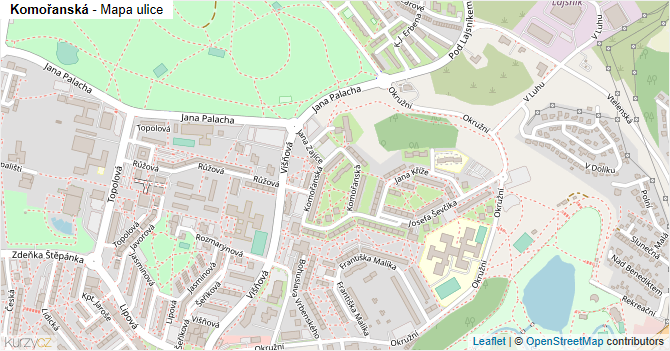 Komořanská - mapa ulice