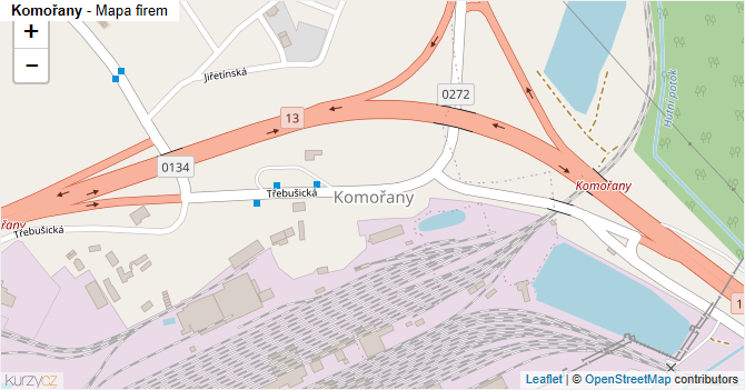Komořany - mapa firem