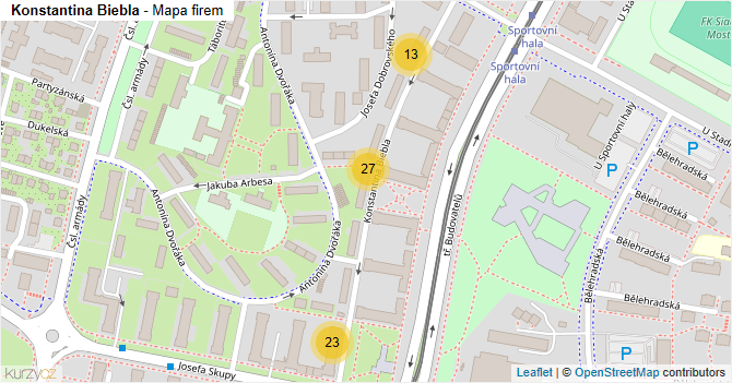 Konstantina Biebla - mapa firem