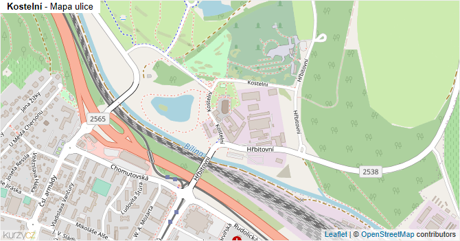 Kostelní - mapa ulice